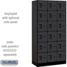12-inch Wide Six Tier Box Style Designer Wood Locker - 3 Wide - 6 Feet High - 18-inch Deep by Salsbury – Black – Hasps by Salsbury