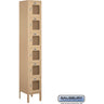 12-inch Wide Six Tier Box Style See-Through Metal Locker - 1 Wide - 6 Feet High - 12-inch Deep by Salsbury – Tan – Assembled by Salsbury