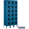 12-inch Wide Six Tier Box Style See-Through Metal Locker - 3 Wide - 6 Feet High - 15-inch Deep by Salsbury – Blue – Assembled by Salsbury