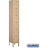 12-inch Wide Six Tier Box Style Standard Metal Locker - 1 Wide - 6 Feet High - 12-inch Deep by Salsbury – Tan – Assembled by Salsbury