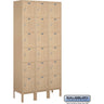 12-inch Wide Six Tier Box Style Standard Metal Locker - 3 Wide - 6 Feet High - 12-inch Deep by Salsbury – Tan – Assembled by Salsbury