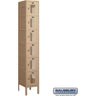 12-inch Wide Six Tier Box Style Vented Metal Locker - 1 Wide - 6 Feet High - 15-inch Deep by Salsbury – Tan – Assembled by Salsbury