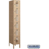 12-inch Wide Six Tier Box Style Vented Metal Locker - 1 Wide - 6 Feet High - 18-inch Deep by Salsbury – Tan – Assembled by Salsbury