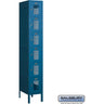 12-inch Wide Six Tier Box Style Vented Metal Locker - 1 Wide - 6 Feet High - 18-inch Deep by Salsbury – Blue – Assembled by Salsbury