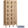 12-inch Wide Six Tier Box Style Vented Metal Locker - 3 Wide - 6 Feet High - 15-inch Deep by Salsbury – Tan – Assembled by Salsbury