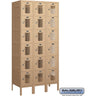 12-inch Wide Six Tier Box Style Vented Metal Locker - 3 Wide - 6 Feet High - 18-inch Deep by Salsbury – Tan – Assembled by Salsbury