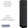 12-inch Wide Triple Tier Designer Wood Locker - 1 Wide - 5 Feet High - 18-inch Deep by Salsbury – Black – Hasps by Salsbury