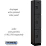 12-inch Wide Triple Tier Designer Wood Locker - 1 Wide - 6 Feet High - 18-inch Deep by Salsbury – Black – Hasps by Salsbury