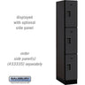 12-inch Wide Triple Tier Designer Wood Locker - 1 Wide - 6 Feet High - 21-inch Deep by Salsbury – Black – Hasps by Salsbury