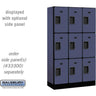 12-inch Wide Triple Tier Designer Wood Locker - 3 Wide - 5 Feet High - 15-inch Deep by Salsbury – Blue – Hasps by Salsbury