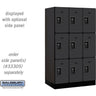 12-inch Wide Triple Tier Designer Wood Locker - 3 Wide - 5 Feet High - 21-inch Deep by Salsbury – Black – Black Resettable Combination Locks by Salsbury