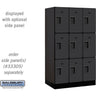 12-inch Wide Triple Tier Designer Wood Locker - 3 Wide - 5 Feet High - 21-inch Deep by Salsbury – Black – Hasps by Salsbury