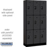 12-inch Wide Triple Tier Designer Wood Locker - 3 Wide - 6 Feet High - 15-inch Deep by Salsbury – Black – Black Resettable Combination Locks by Salsbury
