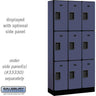 12-inch Wide Triple Tier Designer Wood Locker - 3 Wide - 6 Feet High - 15-inch Deep by Salsbury – Blue – Hasps by Salsbury