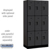 12-inch Wide Triple Tier Designer Wood Locker - 3 Wide - 6 Feet High - 18-inch Deep by Salsbury – Black – Hasps by Salsbury