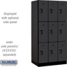 12-inch Wide Triple Tier Designer Wood Locker - 3 Wide - 6 Feet High - 21-inch Deep by Salsbury – Black – Hasps by Salsbury