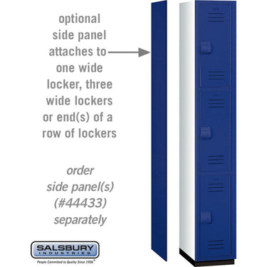 12-inch Wide Triple Tier Heavy Duty Plastic Locker - 1 Wide - 6 Feet High - 18-inch Deep - Blue by Salsbury – Default Title by Salsbury (view 2)
