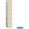 12-inch Wide Triple Tier Plastic Locker - 1 Wide - 6 Feet High - 18-inch Deep by Salsbury – Tan – Unassembled by Salsbury