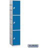12-inch Wide Triple Tier Plastic Locker - 1 Wide - 6 Feet High - 18-inch Deep by Salsbury – Blue – Assembled by Salsbury