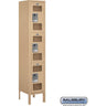 12-inch Wide Triple Tier See-Through Metal Locker - 1 Wide - 5 Feet High - 12-inch Deep by Salsbury – Tan – Assembled by Salsbury