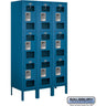 12-inch Wide Triple Tier See-Through Metal Locker - 3 Wide - 5 Feet High - 15-inch Deep by Salsbury – Blue – Assembled by Salsbury