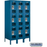 12-inch Wide Triple Tier See-Through Metal Locker - 3 Wide - 5 Feet High - 18-inch Deep by Salsbury – Blue – Assembled by Salsbury