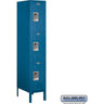 12-inch Wide Triple Tier Standard Metal Locker - 1 Wide - 5 Feet High - 18-inch Deep by Salsbury – Blue – Assembled by Salsbury