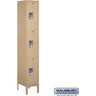12-inch Wide Triple Tier Standard Metal Locker - 1 Wide - 6 Feet High - 15-inch Deep by Salsbury – Tan – Assembled by Salsbury