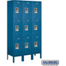 12-inch Wide Triple Tier Standard Metal Locker - 3 Wide - 5 Feet High - 12-inch Deep by Salsbury – Blue – Assembled by Salsbury