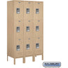 12-inch Wide Triple Tier Standard Metal Locker - 3 Wide - 5 Feet High - 15-inch Deep by Salsbury – Tan – Assembled by Salsbury