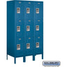 12-inch Wide Triple Tier Standard Metal Locker - 3 Wide - 5 Feet High - 18-inch Deep by Salsbury – Blue – Assembled by Salsbury