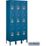 12-inch Wide Triple Tier Standard Metal Locker - 3 Wide - 6 Feet High - 12-inch Deep by Salsbury – Blue – Assembled by Salsbury