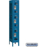12-inch Wide Triple Tier Vented Metal Locker - 1 Wide - 6 Feet High - 12-inch Deep by Salsbury – Blue – Assembled by Salsbury