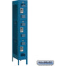 12-inch Wide Triple Tier Vented Metal Locker - 1 Wide - 6 Feet High - 18-inch Deep by Salsbury – Blue – Assembled by Salsbury