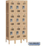 12-inch Wide Triple Tier Vented Metal Locker - 3 Wide - 6 Feet High - 12-inch Deep by Salsbury – Tan – Assembled by Salsbury