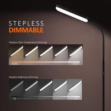 1,200 Lumen LED Floor Lamp for Spas and Salons - Ideal for Injectables, Skincare, Lashes, Facials, Tattoos - Matte Black