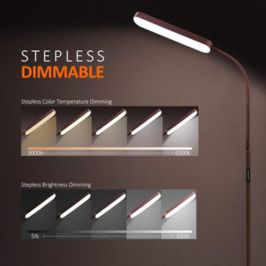 1,200 Lumen LED Floor Lamp for Spas and Salons - Ideal for Injectables, Skincare, Lashes, Facials, Tattoos - Matte Bronze