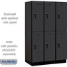 15-inch Wide Double Tier Designer Wood Locker - 3 Wide - 6 Feet High - 21-inch Deep by Salsbury – Black – Hasps by Salsbury
