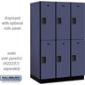 15-inch Wide Double Tier Designer Wood Locker - 3 Wide - 6 Feet High - 24-inch Deep by Salsbury – Blue – Hasps by Salsbury