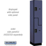 15-inch Wide Double Tier 'S' Style Designer Wood Locker - 1 Wide - 6 Feet High - 18-inch Deep by Salsbury – Blue – Hasps by Salsbury