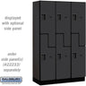 15-inch Wide Double Tier 'S' Style Designer Wood Locker - 3 Wide - 6 Feet High - 18-inch Deep by Salsbury – Black – Hasps by Salsbury
