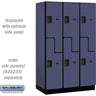 15-inch Wide Double Tier 'S' Style Designer Wood Locker - 3 Wide - 6 Feet High - 21-inch Deep by Salsbury – Blue – Hasps by Salsbury