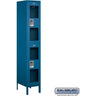 15-inch Wide Double Tier See-Through Metal Locker - 1 Wide - 6 Feet High - 18-inch Deep by Salsbury – Blue – Assembled by Salsbury