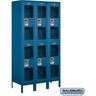 15-inch Wide Double Tier See-Through Metal Locker - 3 Wide - 6 Feet High - 18-inch Deep by Salsbury – Blue – Assembled by Salsbury