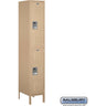 15-inch Wide Double Tier Standard Metal Locker - 1 Wide - 6 Feet High - 18-inch Deep by Salsbury – Tan – Assembled by Salsbury