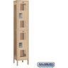 15-inch Wide Double Tier Vented Metal Locker - 1 Wide - 6 Feet High - 15-inch Deep by Salsbury – Tan – Assembled by Salsbury
