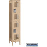 15-inch Wide Double Tier Vented Metal Locker - 1 Wide - 6 Feet High - 18-inch Deep by Salsbury – Tan – Assembled by Salsbury