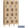 15-inch Wide Double Tier Vented Metal Locker - 3 Wide - 6 Feet High - 15-inch Deep by Salsbury – Tan – Assembled by Salsbury