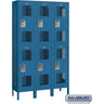15-inch Wide Double Tier Vented Metal Locker - 3 Wide - 6 Feet High - 15-inch Deep by Salsbury – Blue – Assembled by Salsbury