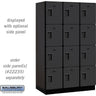 15-inch Wide Four Tier Designer Wood Locker - 3 Wide - 6 Feet High - 21-inch Deep by Salsbury – Black – Hasps by Salsbury